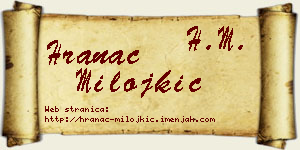 Hranac Milojkić vizit kartica